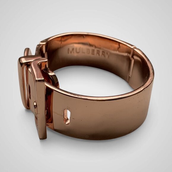 Mulberry Tillie Wide Rose Gold Metal Designer Belt Buckle Bracelet - Picture 2 of 4